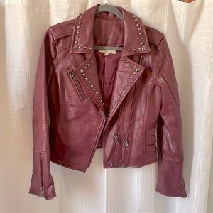 Burgundy Faux Leather Jacket